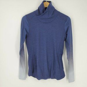 Calia Blue Ombré Cowl Neck Long Sleeve Top sz M